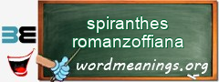 WordMeaning blackboard for spiranthes romanzoffiana
